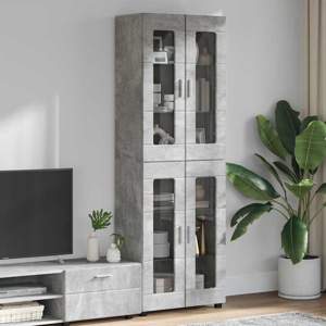 Highboard FLORIN 60 x 35 x 182 cm Betonowy szary