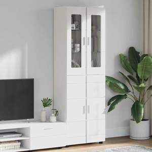 Highboard FLORIN 60 x 35 x 182 cm Biały Drewno inżynieryjne