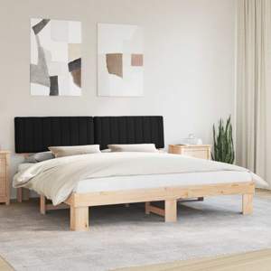 Ramka łóżka z tapicerowanym wezgłowiem Czarny 200 x 200 cm