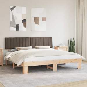 Ramka łóżka z tapicerowanym wezgłowiem Ciemnoszary 200 x 200 cm