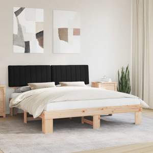 Ramka łóżka z tapicerowanym wezgłowiem Czarny 180 x 200 cm