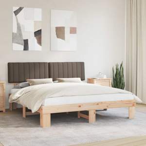 Ramka łóżka z tapicerowanym wezgłowiem Ciemnoszary 180 x 200 cm
