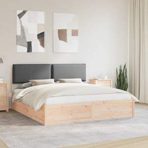 Ramka łóżka z tapicerowanym wezgłowiem Ciemnoszary 200 x 200 cm