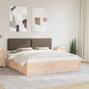 Ramka łóżka z tapicerowanym wezgłowiem Ciemnoszary 200 x 200 cm