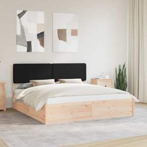 Ramka łóżka z tapicerowanym wezgłowiem Czarny 200 x 200 cm
