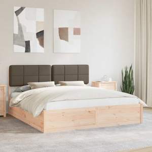 Ramka łóżka z tapicerowanym wezgłowiem Ciemnoszary 200 x 200 cm