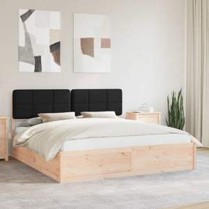 Ramka łóżka z tapicerowanym wezgłowiem Czarny 180 x 200 cm