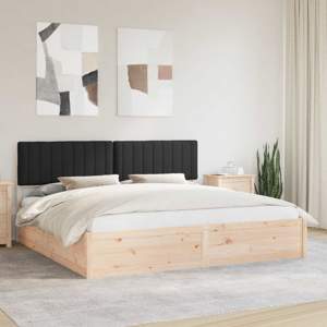 Ramka łóżka z tapicerowanym wezgłowiem Czarny 200 x 200 cm