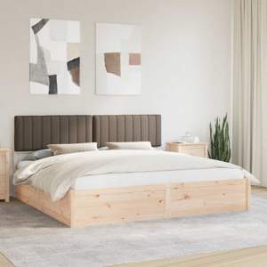 Ramka łóżka z tapicerowanym wezgłowiem Ciemnoszary 200 x 200 cm
