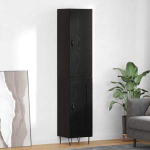 Highboard Czarny Dąb 34,5 x 34 x 90 cm Drewno inżynieryjne