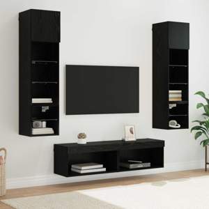 Unit ścienny do telewizora 6 szt. Czarny Dąb