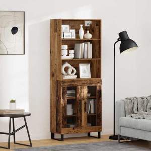 Highboard 2 szt. Stare drewno 69,5 x 34 x 180 cm