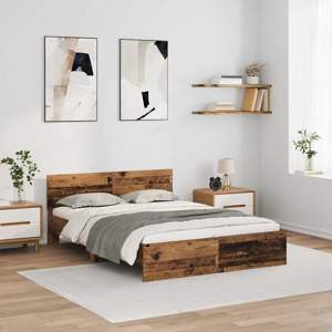 Ramka łóżka Stare drewno 140 x 200 cm Drewno inżynieryjne