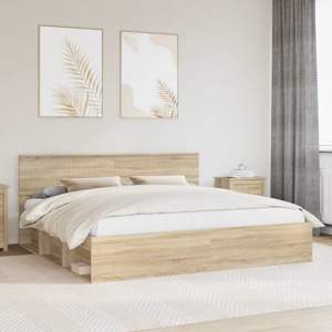 Ramka łóżka Sonoma 200 x 200 cm Lite drewno sosnowe