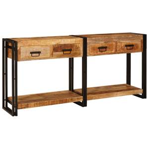 Stoliki konsolowe 2 szt. Brązowy 161 x 33 x 75 cm