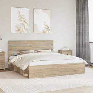 Ramka łóżka Sonoma 200 x 200 cm Lite drewno sosnowe