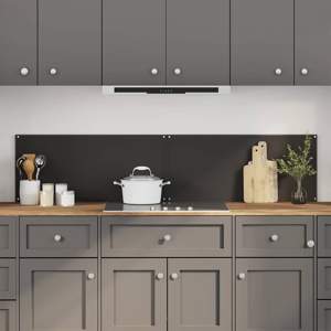 Panel kuchenny 2 szt. Czarny 90 x 40 cm szkło hartowane