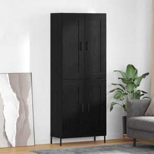 Highboard 2 szt. Czarny Dąb 69,5 x 34 x 180 cm