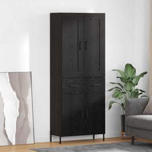 Highboard 2 szt. Czarny Dąb 69,5 x 34 x 180 cm