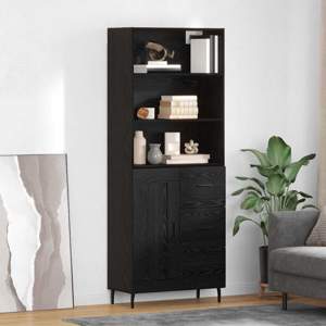 Highboard 2 szt. Czarny Dąb 69,5 x 34 x 180 cm