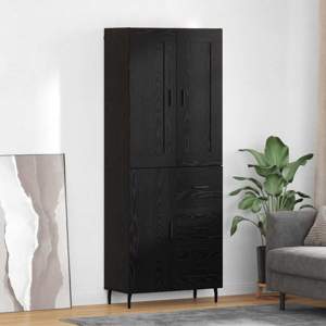 Highboard 2 szt. Czarny Dąb 69,5 x 34 x 180 cm