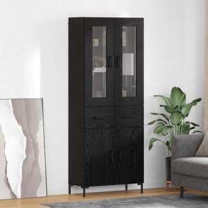 Highboard 2 szt. Czarny Dąb 69,5 x 34 x 180 cm