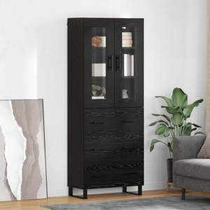 Highboard 2 szt. Czarny Dąb 69,5 x 34 x 180 cm