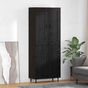Highboard 2 szt. Czarny Dąb 69,5 x 34 x 180 cm