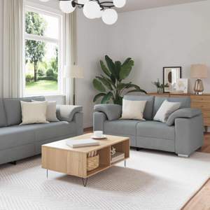 Sofa 2 szt. Jasnoszary tkanina