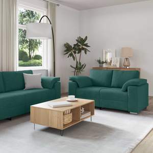 Sofa 2 szt. Ciemna zieleń tkanina