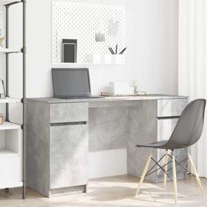 Biurko Betonowy szary Drewno inżynieryjne 140 x 49 x 76 cm