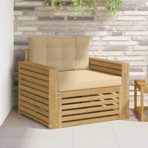 Sofa na zewnątrz Poliester Biały i Beżowy