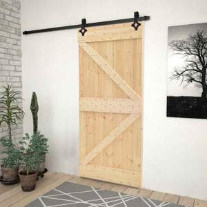 Drzwi przesuwne 80 x 210 cm Lite drewno sosnowe
