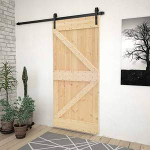Drzwi przesuwne 90 x 210 cm Lite drewno sosnowe