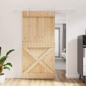 Drzwi przesuwne Naturalne i białe 100 x 210 cm