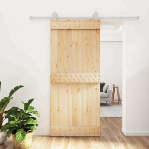 Drzwi przesuwne Naturalne i białe 90 x 210 cm