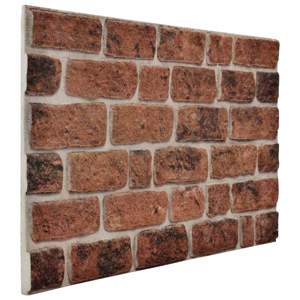 Panele ścienne 10 szt. 100 x 50 cm Brązowa Cegła Pianka EPS
