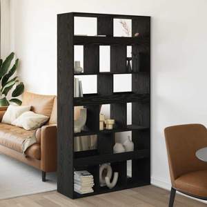 Szafka na książki 15 poziomów 100 x 33 x 93.75 cm Czarny Dąb