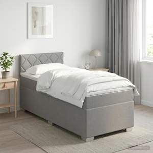 Łóżko Box Spring z materacem i LED jasnoszary 80 x 200 cm