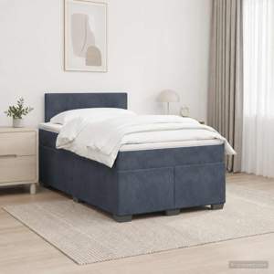 Łóżko Box Spring z materacem i LED ciemnoszary 120 x 190 cm