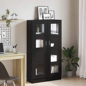 Szafka na książki 4 poziomy 82,5 x 30,5 x 150 cm Czarny Dąb