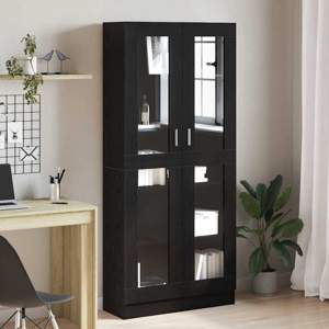 Szafka na książki 4 poziomy 82,5 x 30,5 x 185 cm Czarny dąb
