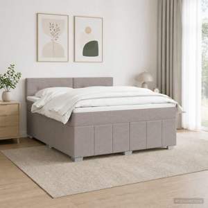 Łóżko z box spring LED z materacem Ciemnoszary 140 x 190 cm
