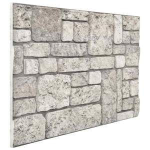Panele ścienne 10 szt. 100 x 50 cm Szary Pianka EPS
