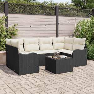 Zestaw Sof na Ogród Czarny 55 x 55 x 37 cm polirattan