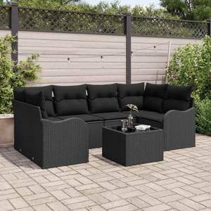 Zestaw Sof na Ogród Czarny 55 x 55 x 37 cm polirattan