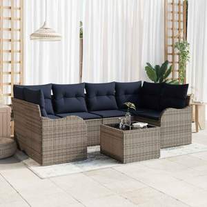 Zestaw Sof na Ogród Szary 55 x 55 x 37 cm polirattan