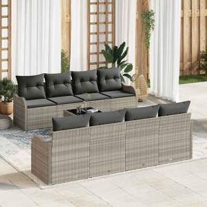 Zestaw Sof na Ogród Jasnoszary 55 x 55 x 37 cm polirattan