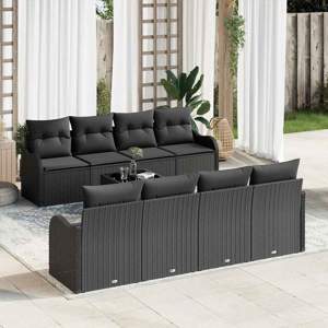 Zestaw Sof na Ogród Czarny 55 x 55 x 37 cm polirattan