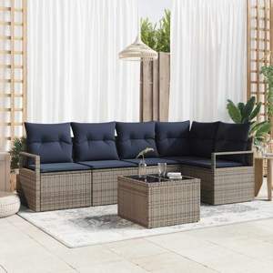 Zestaw Sof 6 pcs Szary polirattan